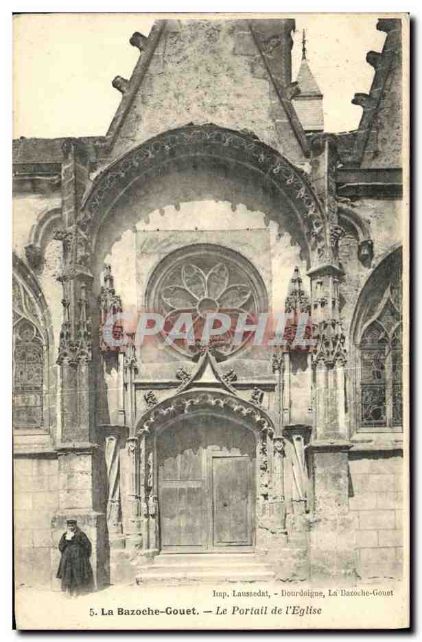 La Bazoche-Gouet — Le Portail de l'Église — Imp. Laussedat, Dourdoigne
