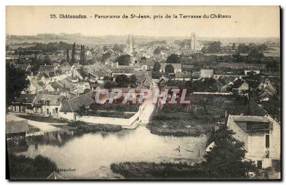 Châteaudun - Panorama de St-Jean, pris de la Terrasse du Château