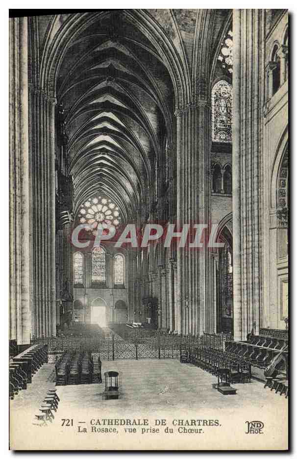CPA Cathedrale de Chartres La Rosace vue prise du Choeur