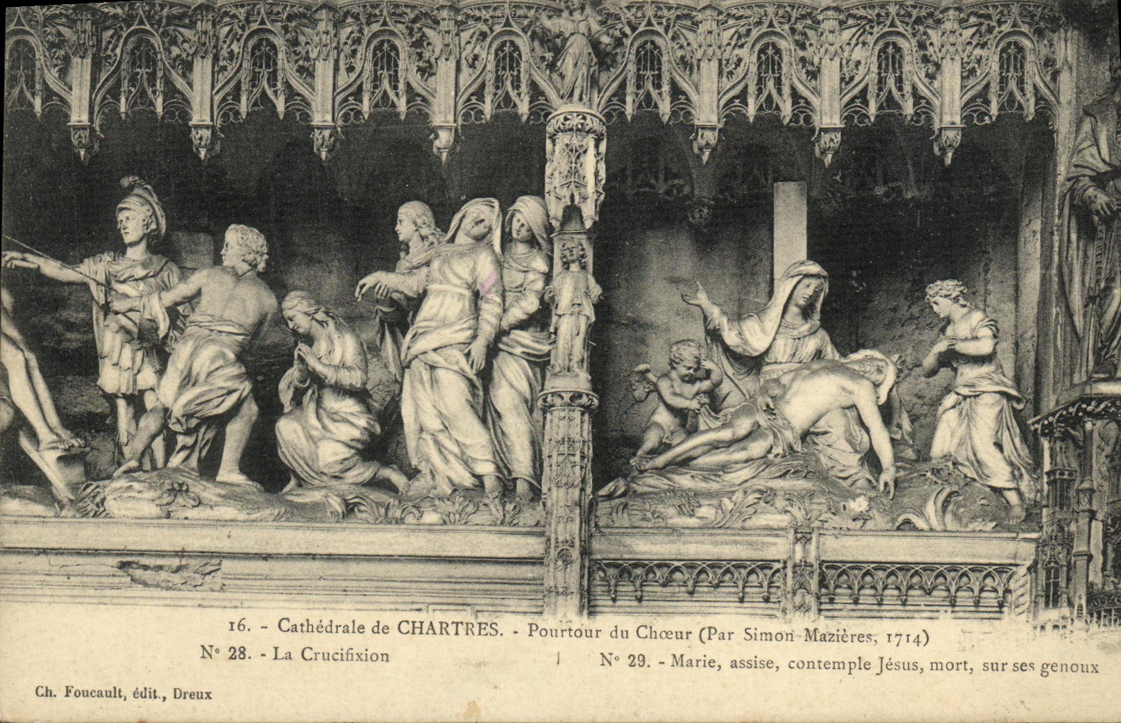 CPA Cathedrale de Chartres Pourtour du Choeur La crucifixion