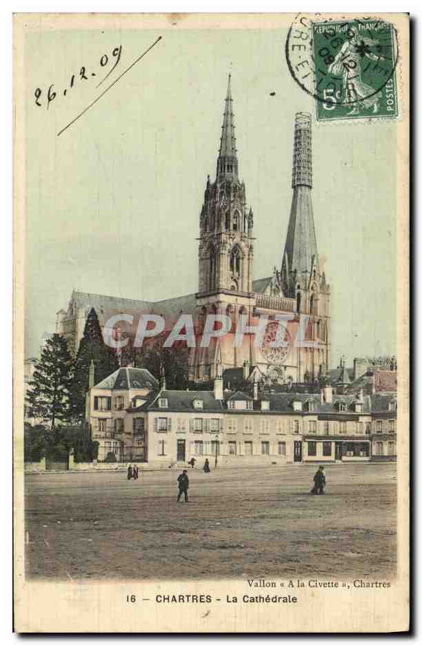 CPA Chartres La Cathedrale carte toilee 