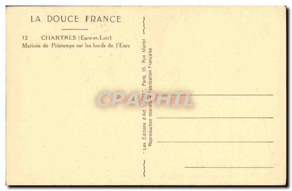CPA Chartres Matinee de Printemps sur les bords de l Eure — Verso