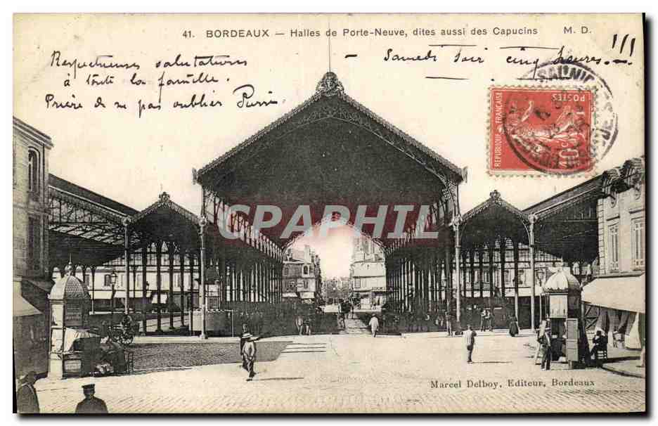 CPA Bordeaux Halles de Porte Neuve dites aussi des Capucins