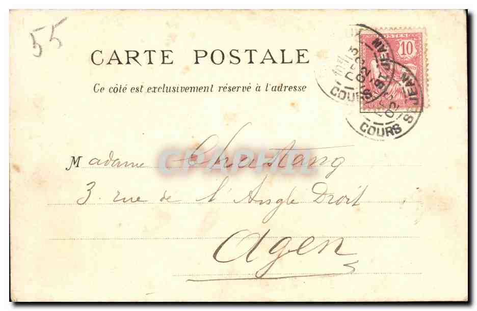 CPA Bordeaux Ecole de Sante navale Tramway — Verso