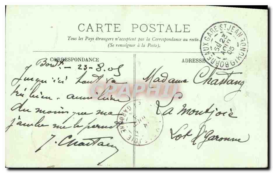 CPA Bordeaux Tour de la Grosse Cloche Maggi — Verso