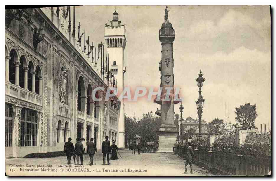 CPA Exposition Maritime de Bordeaux La Terrasse de l Exposistion