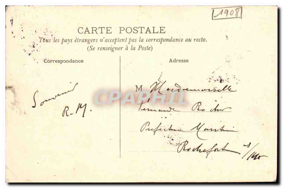 CPA Bordeaux La Place Tourny Rue Fondaudege — Verso