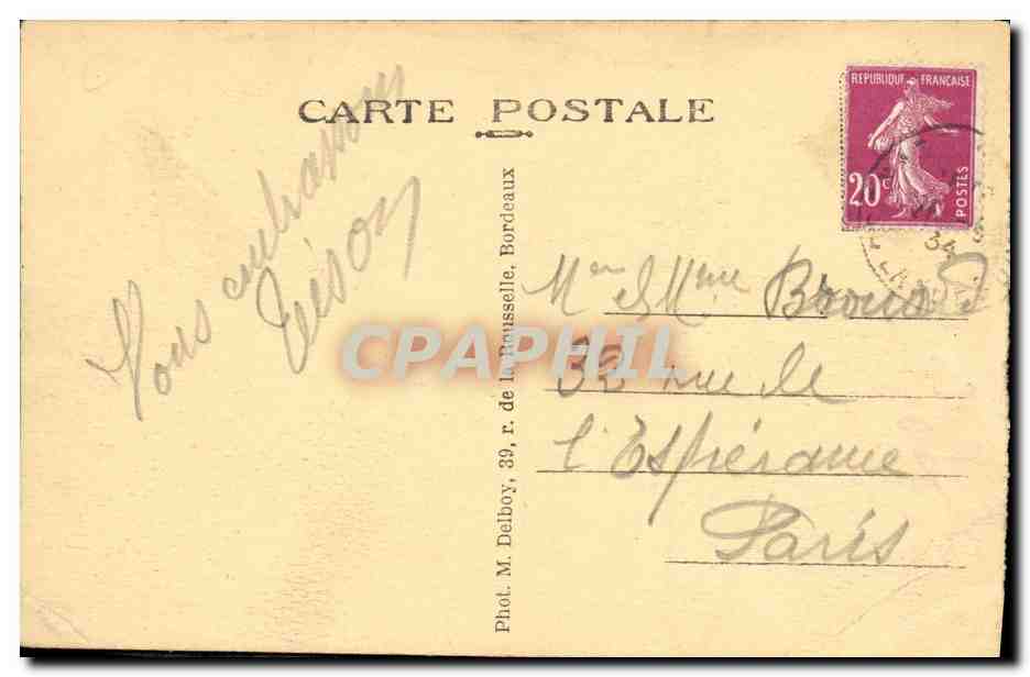 Bordeaux — Le Cours de l'Intendance — M. D. — Verso