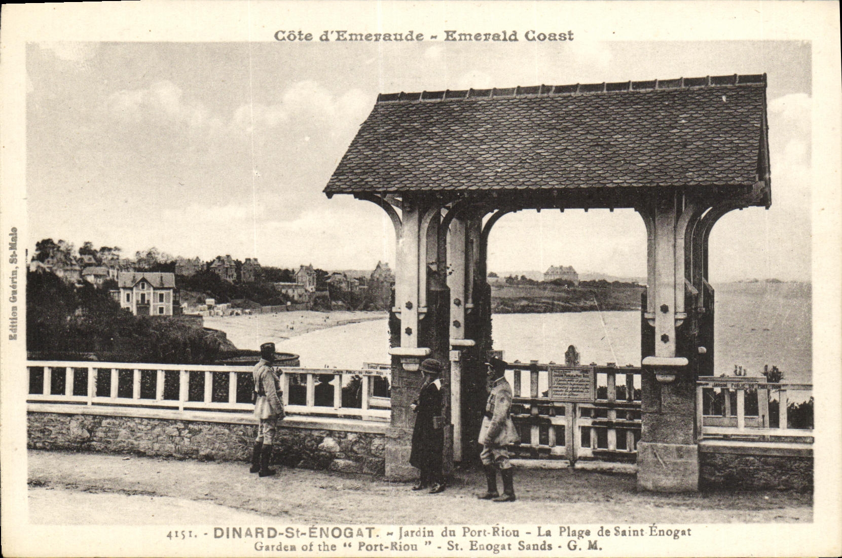 CPA Dinard St Enogat Jardin du Port Riou La plage de Saint Enogat