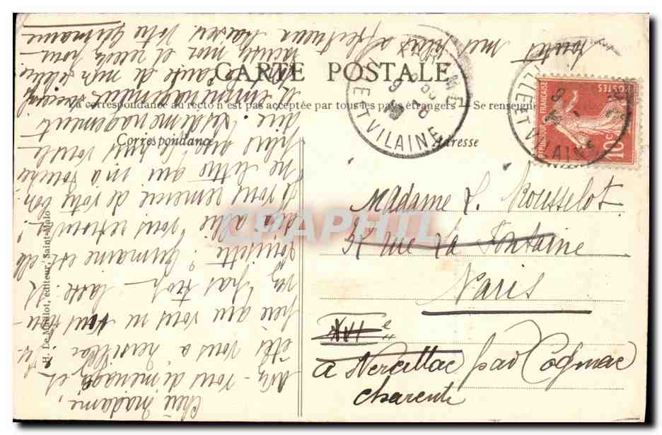 CPA Dinard La Vicomte au loin Saint Servan — Rückseite