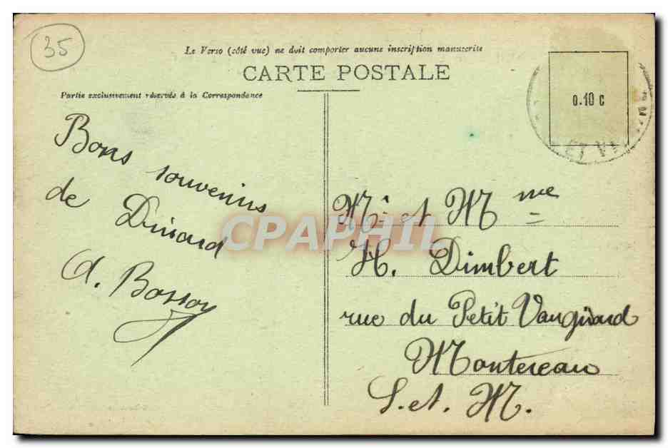 CPA Dinard Vue generale de la Digue et la Plage — Verso