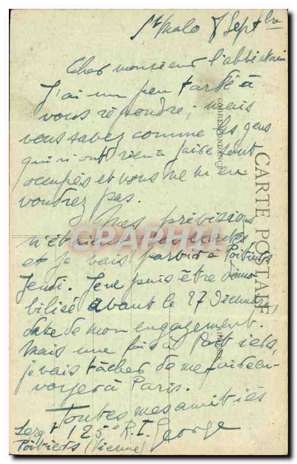 Saint-Malo — La Grande-Rue — Editor G. F. (n° 11-V) — Reverso