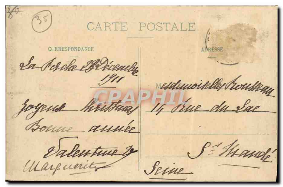Côte d'Émeraude — Saint-Malo — Le Bé par gros temps — G. P. — Collection Germaino - T. Guérin, s.d., Saint-Malo — Reverso