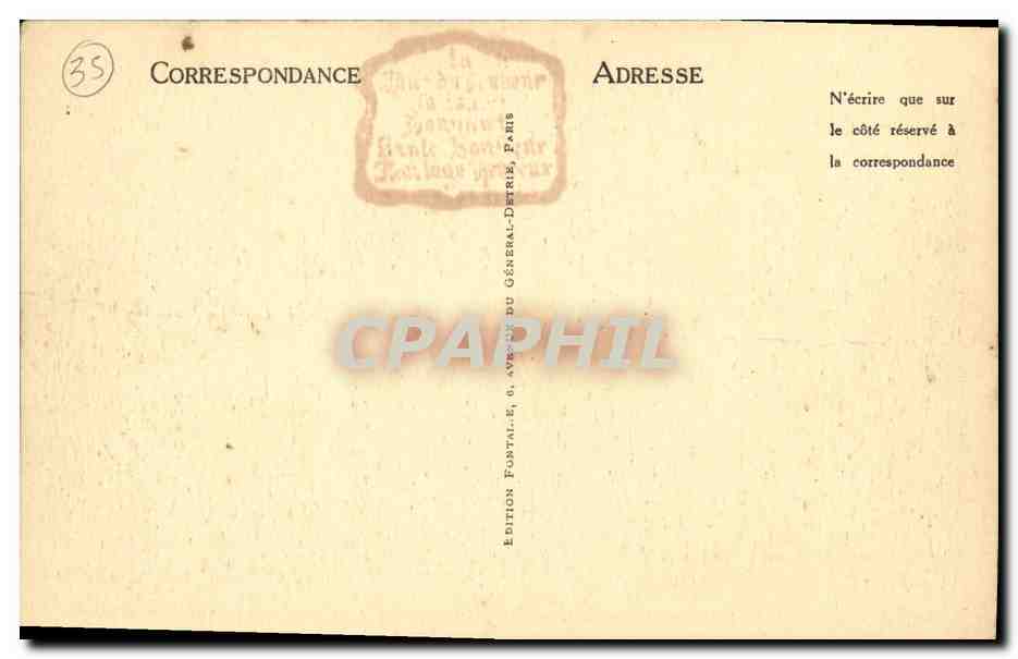 CPA Rotheneuf Grotte des Koukouliet gouffre des Ratapignata au pied d ela tour du bonheur — Achterkant