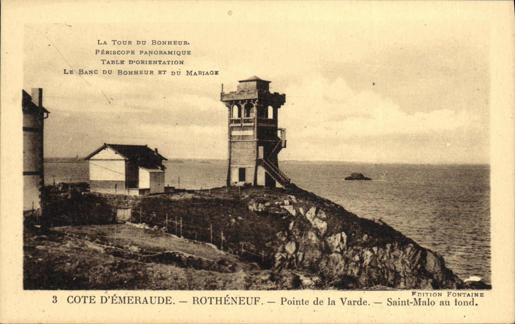 Côte d'Émeraude — Rothéneuf — Pointe de la Varde — Saint-Malo au fond — Édition Fontaine