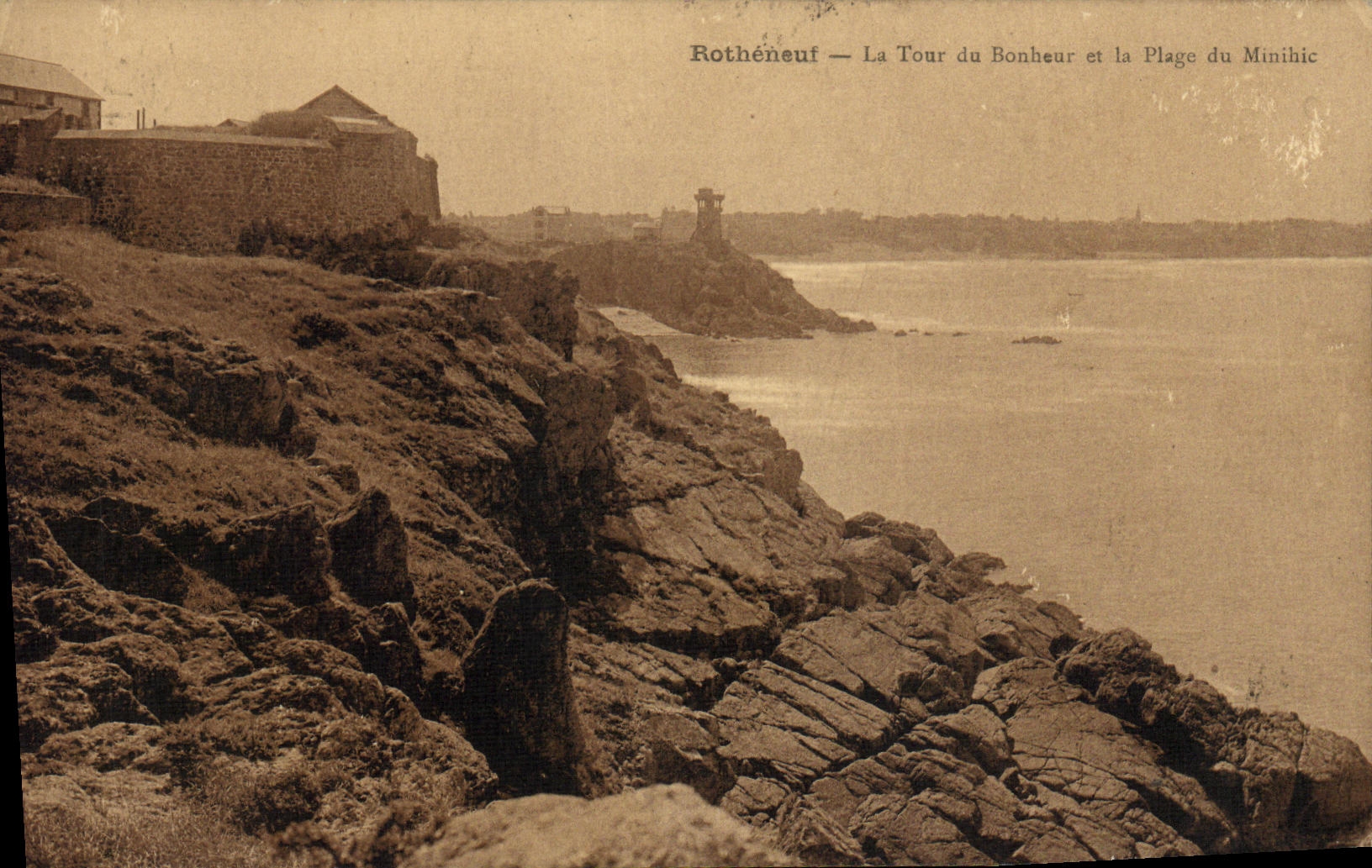 Rothéneuf — La Tour du Bonheur et la Plage du Minihic — Édit. Mademoiselle Maillot