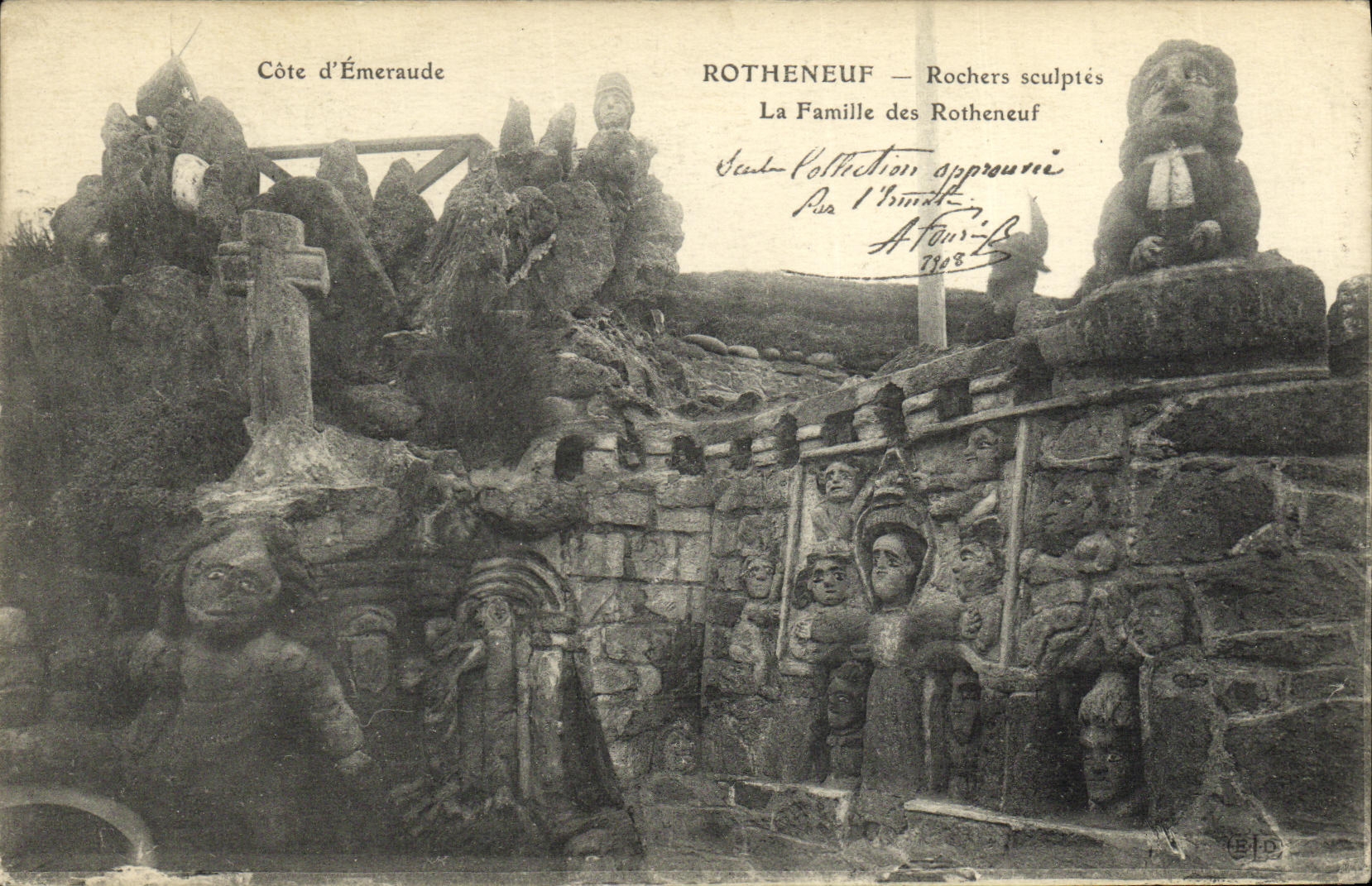 Côte d'Émeraude — Rochers sculptés — La Famille des Rotheneuf — Éditeur E. Le Daley, Paris