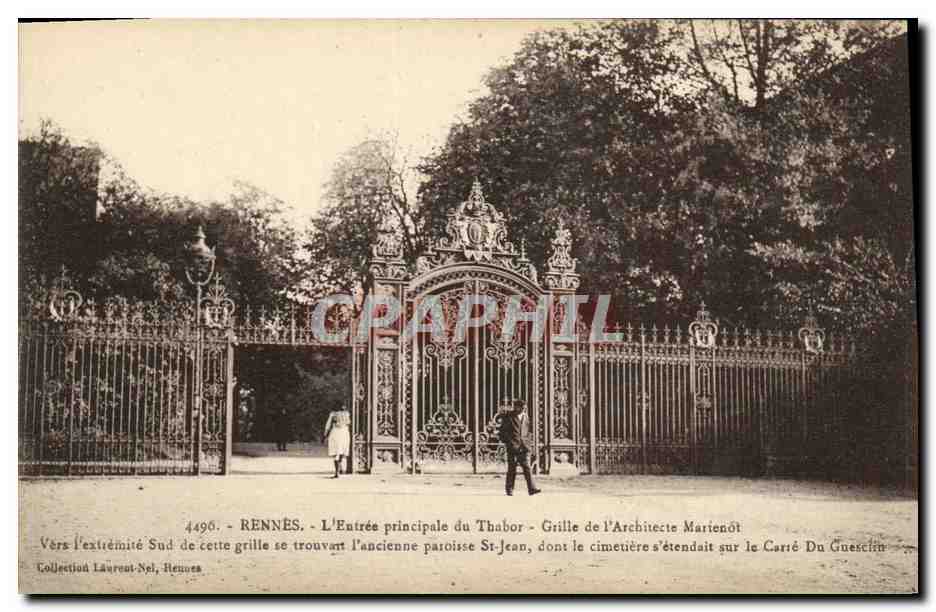 Rennes - L'Entrée principale du Thabor - Grille de l'Architecte Marienôt