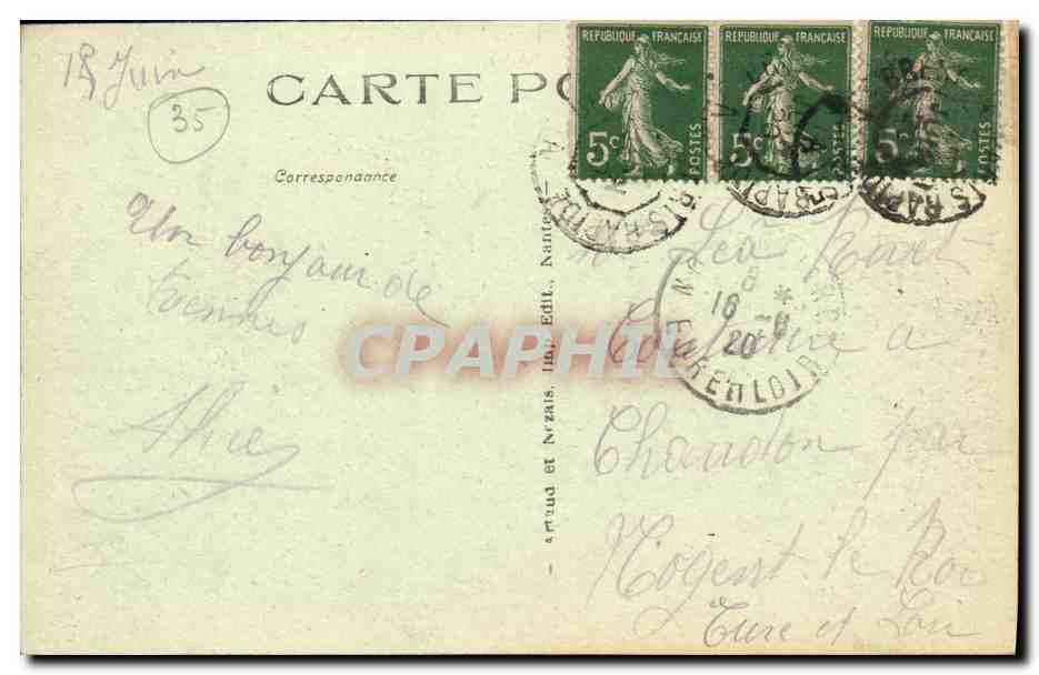 CPA Rennes Colonne Vanneau — Achterkant