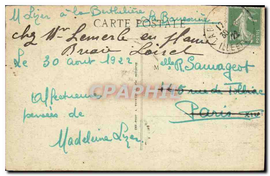 Liffre (Ille-et-Vilaine) — L'église — J. Sorel, éditeur — Verso