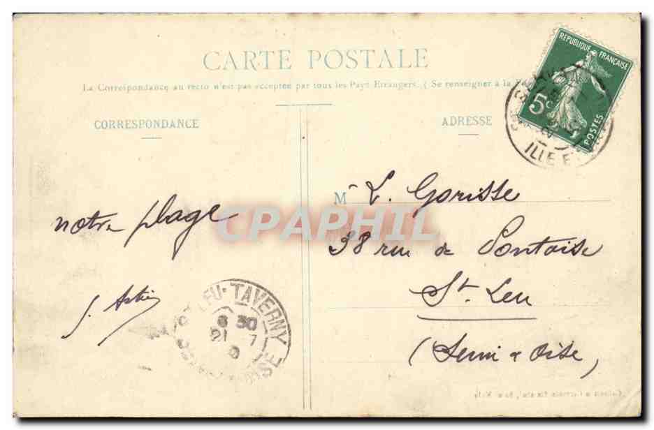 St-SERVAN - La Plage des Bas-Sablons - G. F. n°4973 — Rückseite