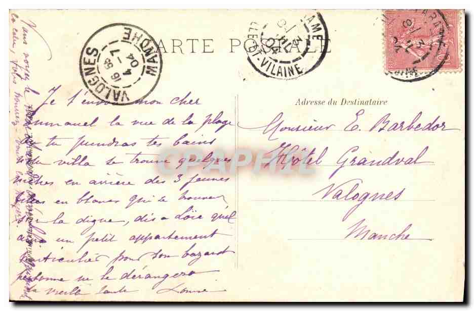 CPA Parame La Plage et les Villes — Rückseite