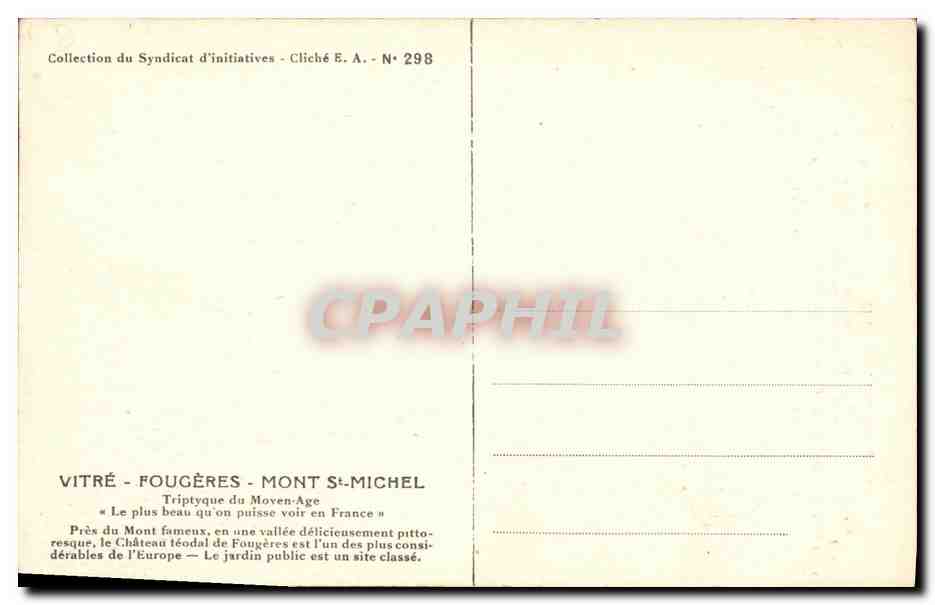 CPA Fougeres La Tour Melusine — Verso