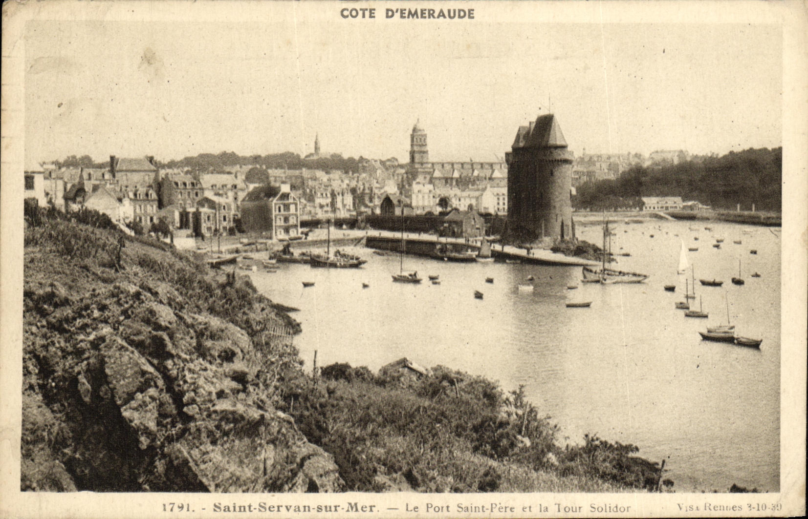 CPA St Servan Sur Mer Le Pont Saint Pere et la Tour Solidor