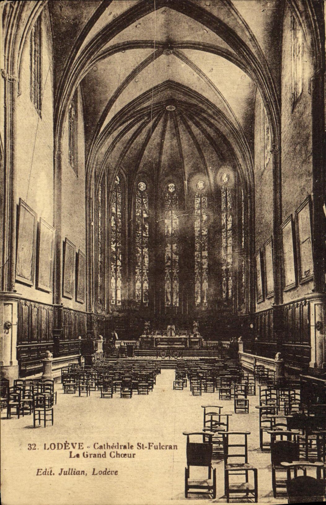 CPA Lodeve Cathedrale St Fulcran Le grand choeur