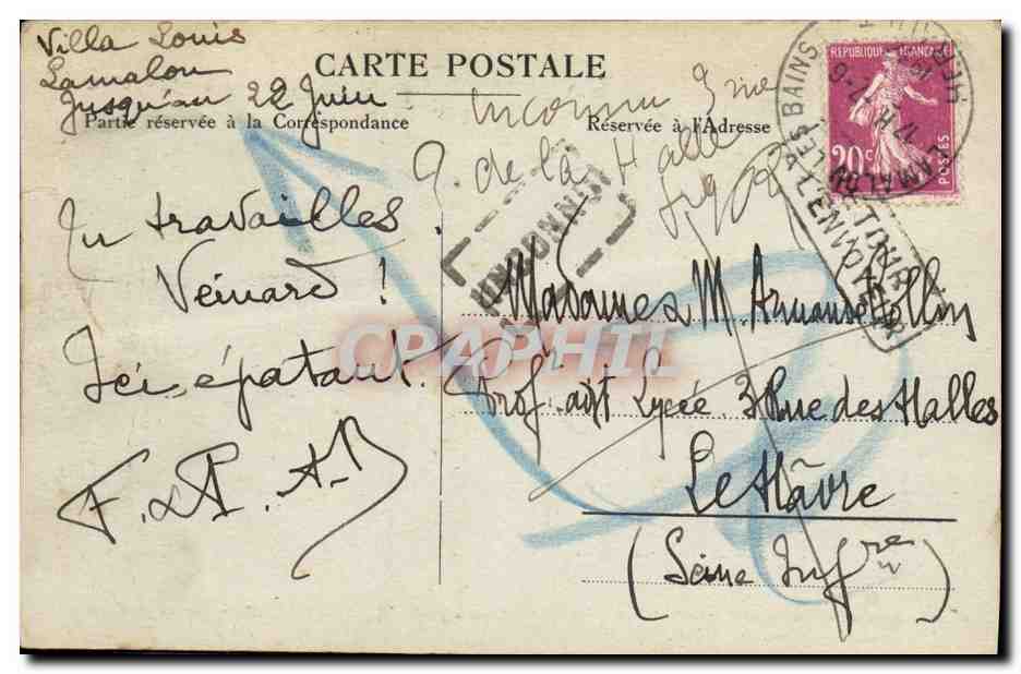 Les Jardins de l'Usclade — LA MALOU-les-BAINS [Hérault] — Edition de l'Agence Générale — Verso