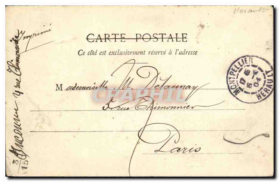 CPA Montpellier Halle aux Colonnes Vers 1850 — Rückseite