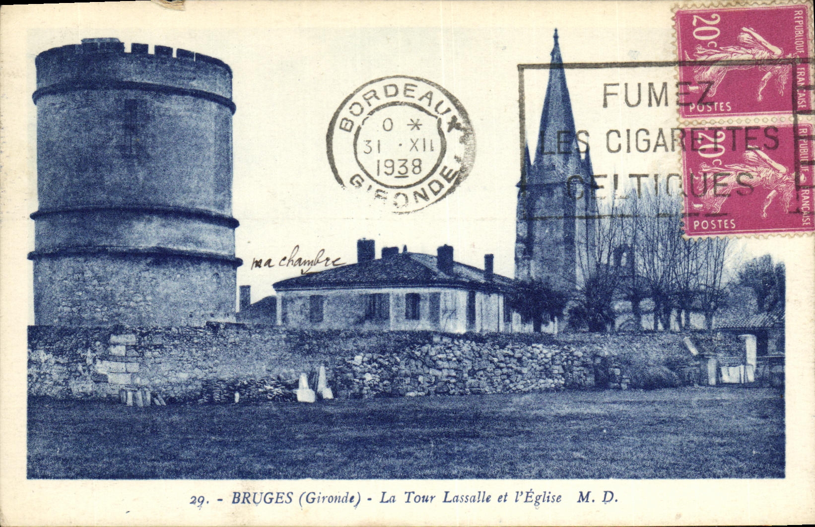 Bruges (Gironde) - La Tour Lassalle et l'Église — M. D. éditeur, n° 29