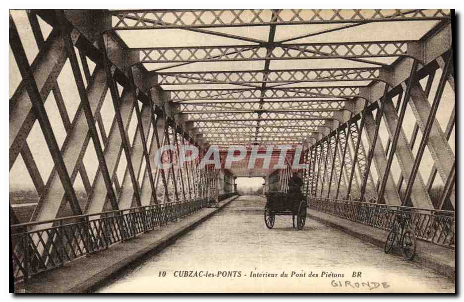 CPA Cubzac Les Ponts Interieur du Pont des Pietons