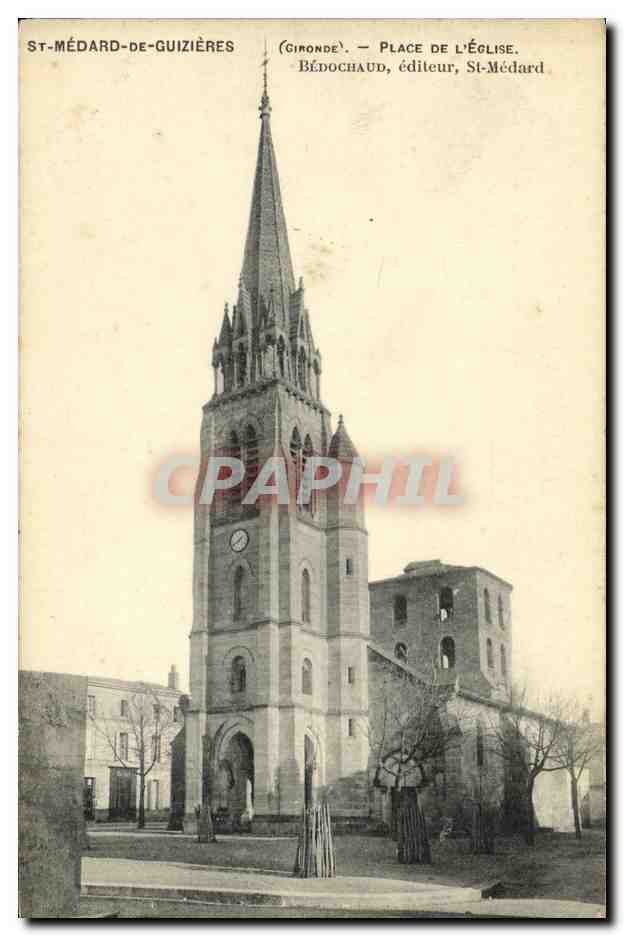 St-Médard-de-Guizières — Place de l'Église — Bédochaud, éditeur, St-Médard