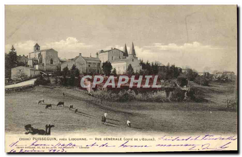 Puisseguin, près Libourne — Vue générale (côté de l'église) — Henry Guillier, n°2206