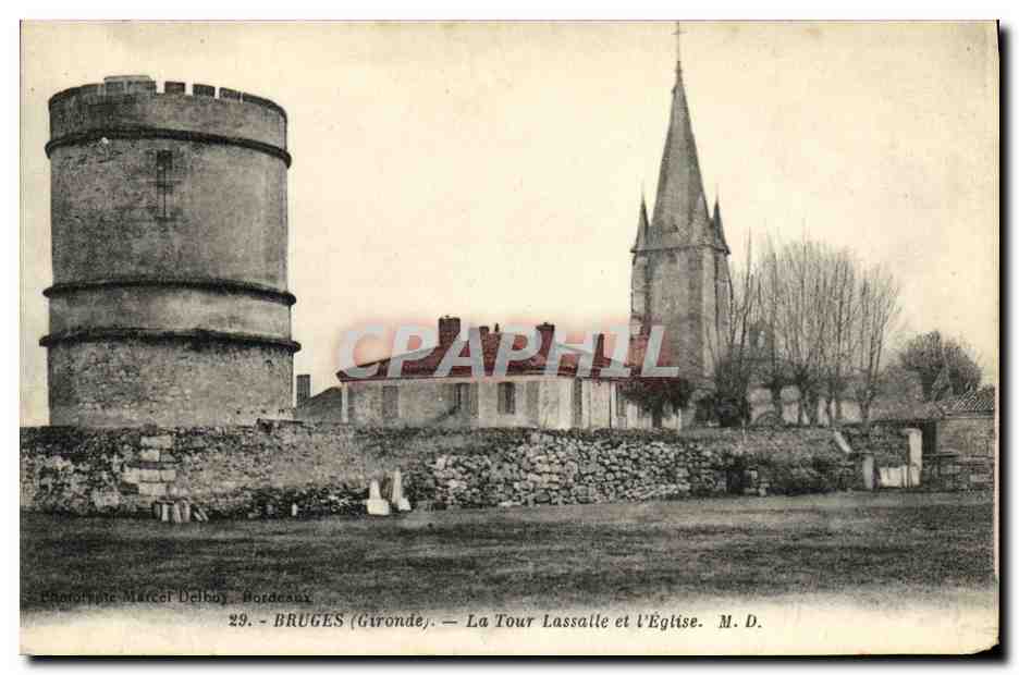 Bruges (Gironde) — La Tour Lassalle et l'Église — Marcel Delbouy, n°29