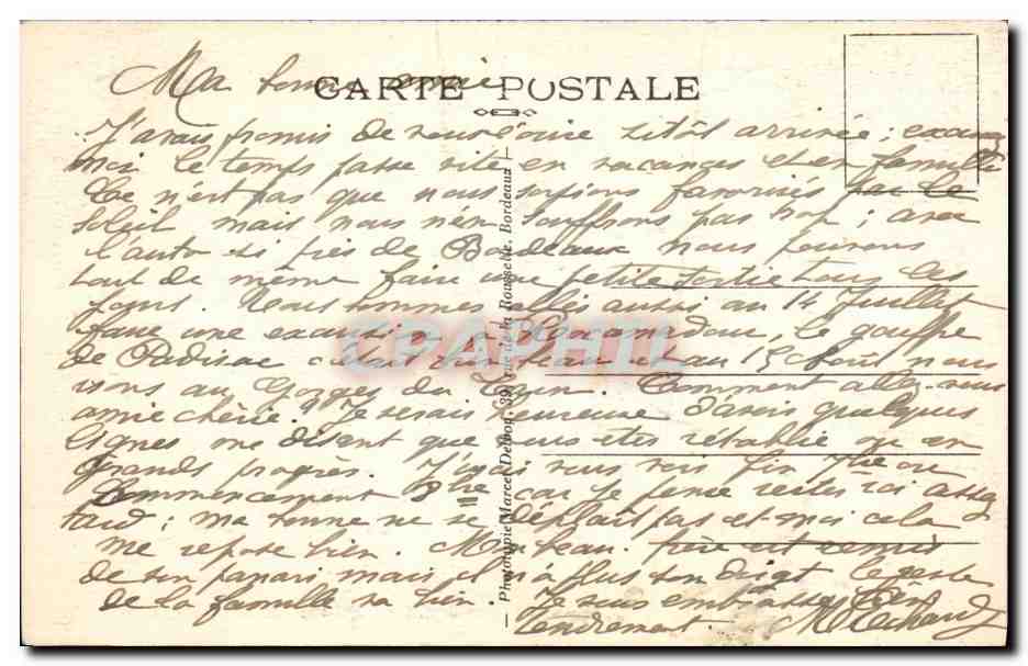 CPA Pessac Chateau de Saige L Etang — Back