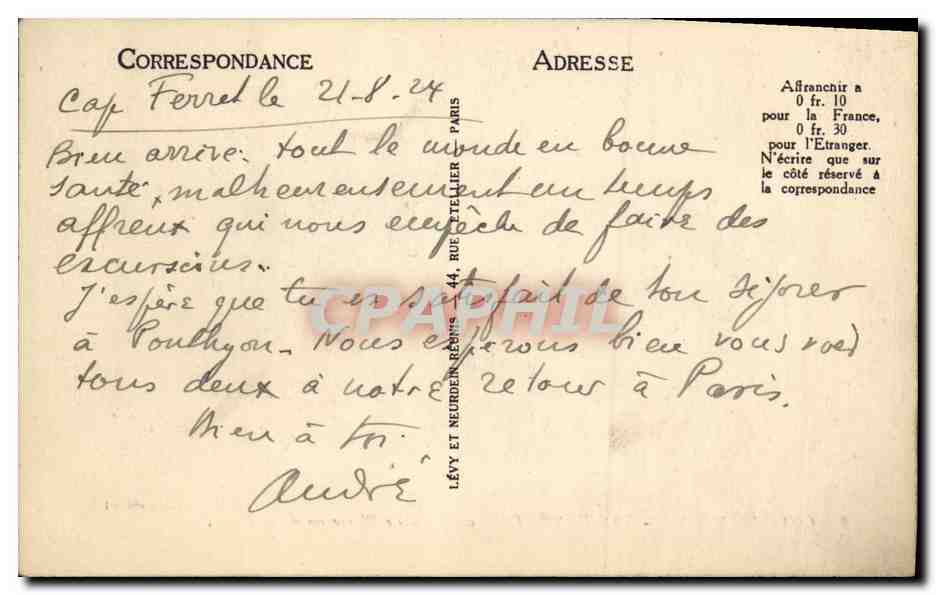 CPA Cote D Argent Cap Ferret Le Phare vu de la Plage — Rückseite