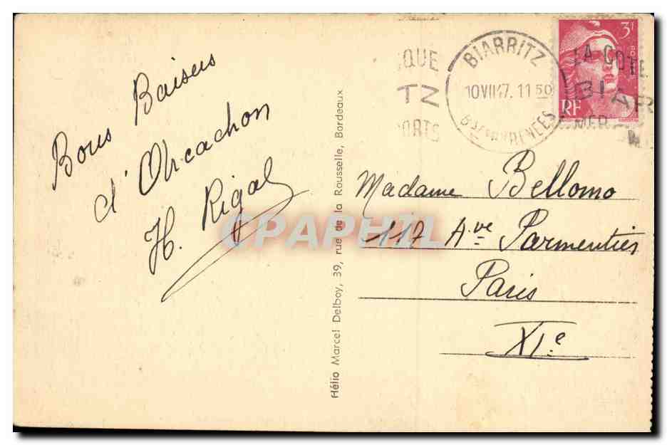 Arcachon (Gironde) — Plage du Casino — Yolles, n° 146 — Verso
