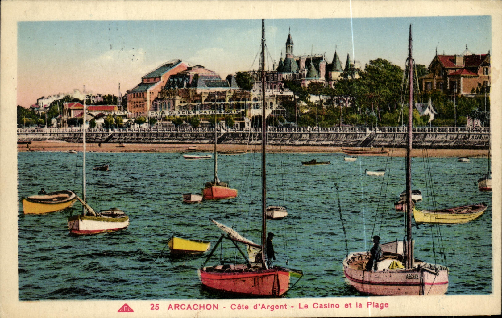 Arcachon - Côte d'Argent - Le Casino et la Plage — éditeur CAR, n° 25