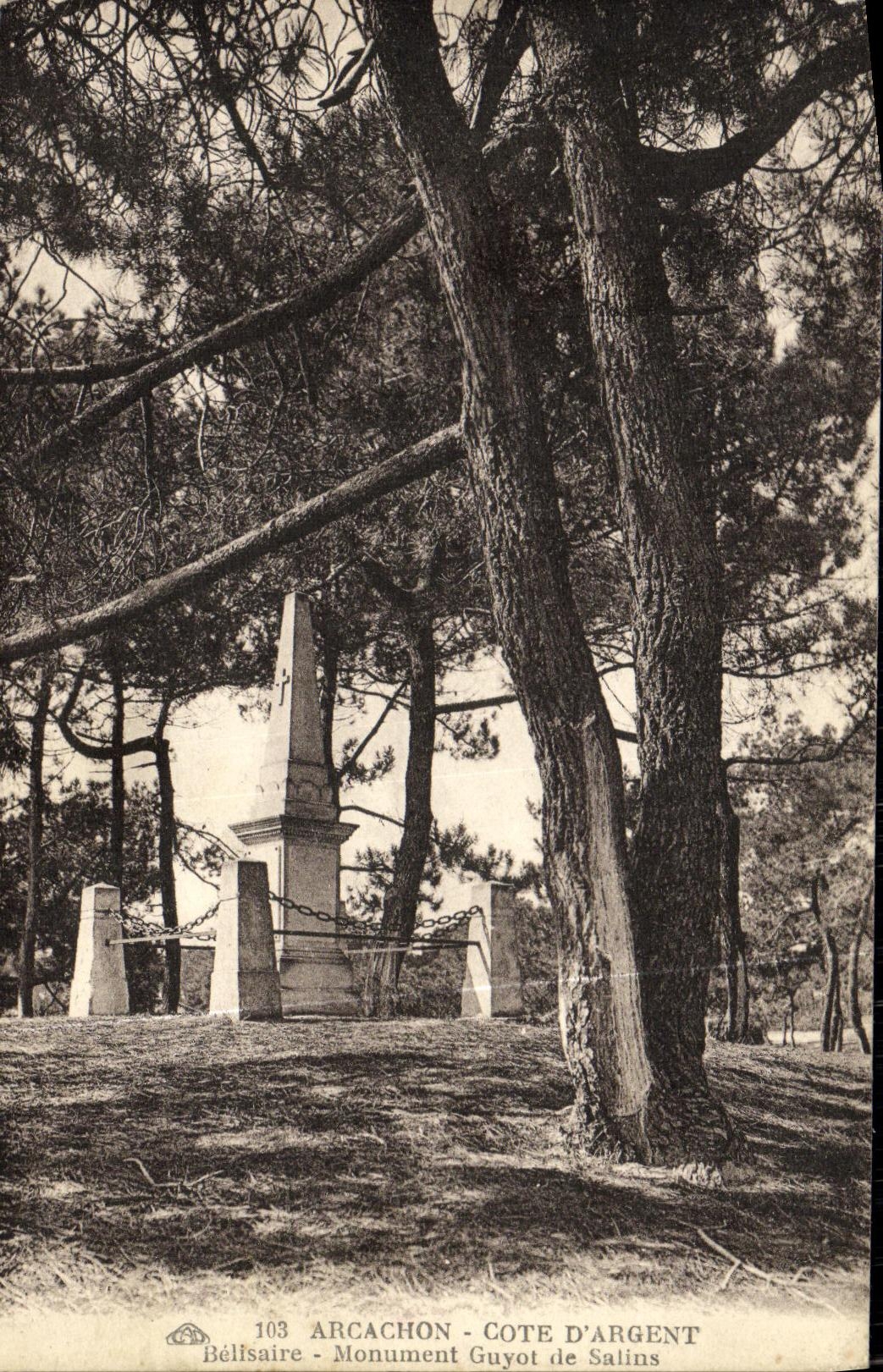 CPA Cote D Argent Arcachon Belisaire Monument Guyot de Salins