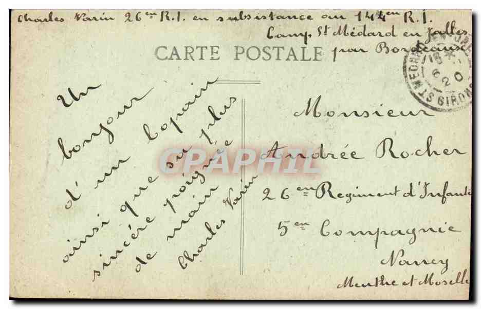 CPA Bordeaux Le Jardin Public la grille d entree — Verso