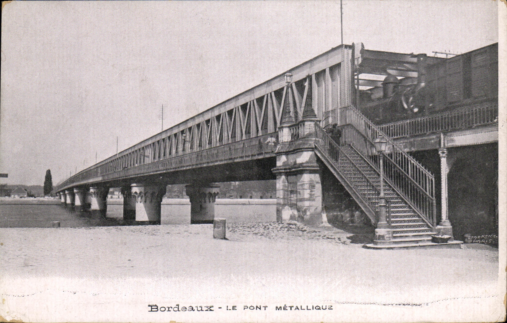 CPA Bordeaux Le Pont Metallique Train 