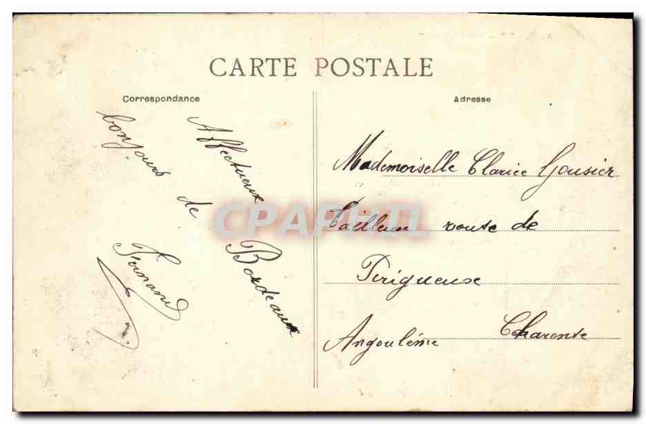 CPA Bordeaux Fontaine des Girondins — Verso