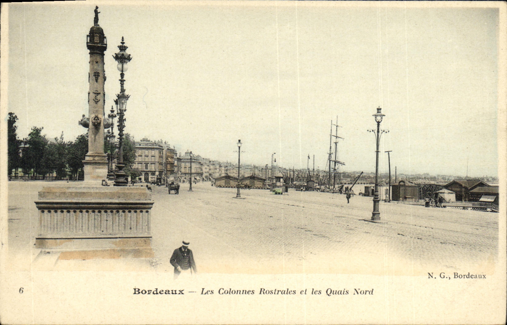 Bordeaux — Die Rostralkolonnaden und die nördlichen Kai — N.G., Bordeaux