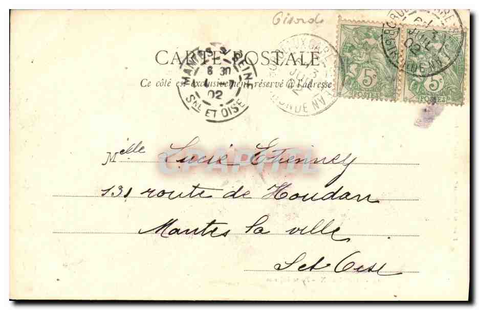CPA Bordeaux Porte Dijeaux — Verso