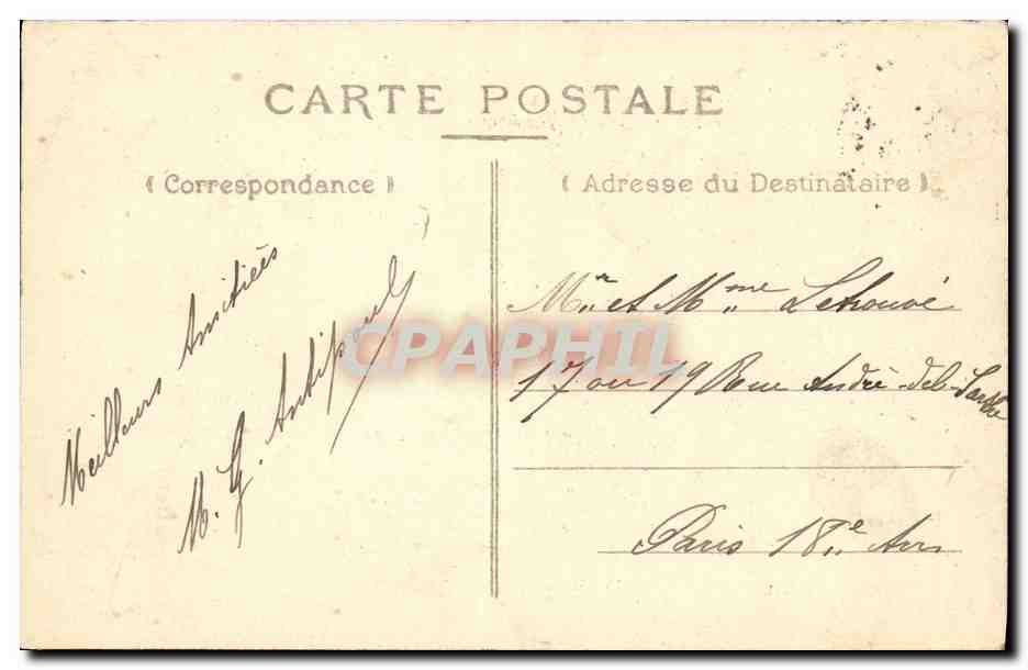 CPA Bordeaux Square Gambetta — Verso
