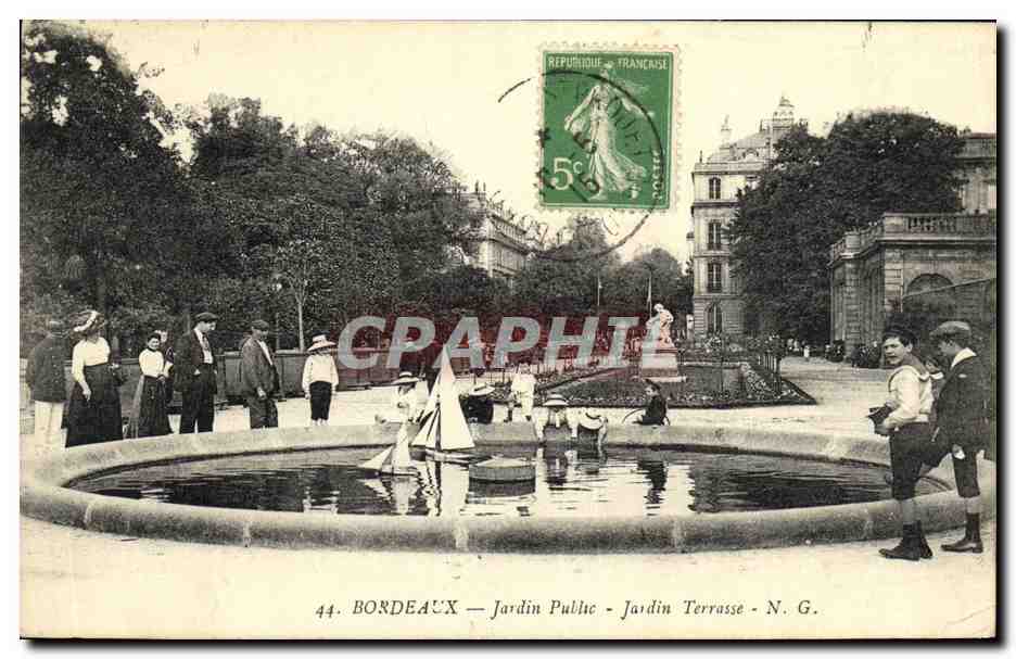 CPA Bordeaux Jardin Public Terrasse Enfants 