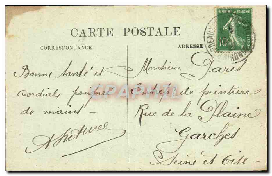 CPA Bordeaux Le Lycee — Verso