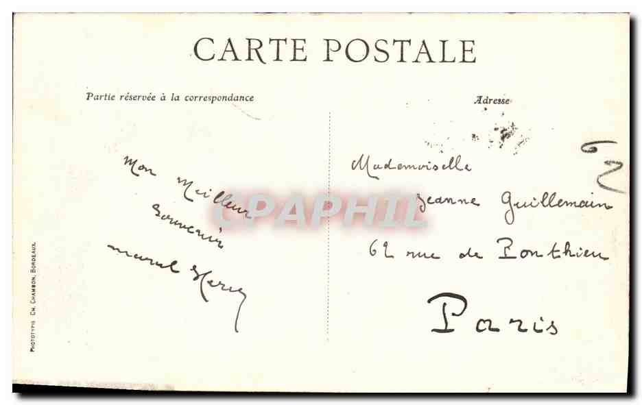 CPA Bordeaux Le Rade Vue Generale Bateaux — Verso